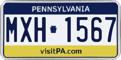 PA license plate MXH1567