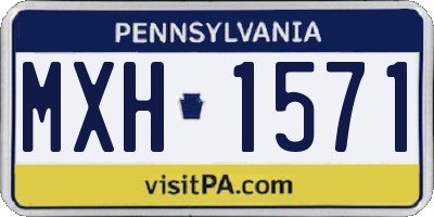 PA license plate MXH1571