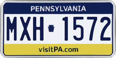 PA license plate MXH1572