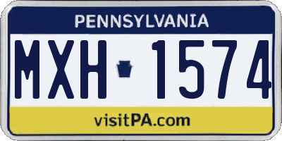 PA license plate MXH1574