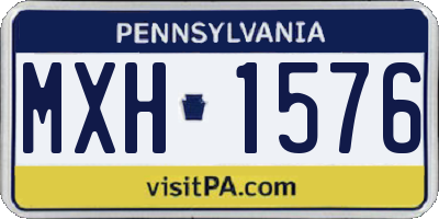 PA license plate MXH1576