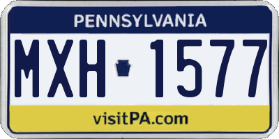 PA license plate MXH1577