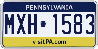 PA license plate MXH1583