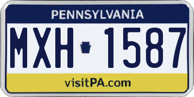 PA license plate MXH1587
