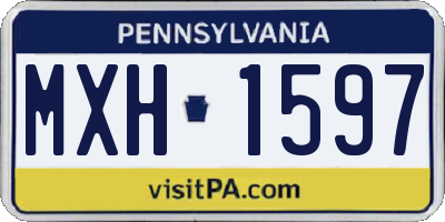 PA license plate MXH1597