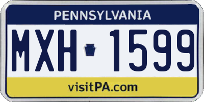 PA license plate MXH1599
