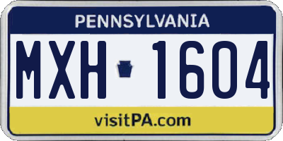 PA license plate MXH1604