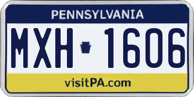 PA license plate MXH1606