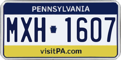 PA license plate MXH1607