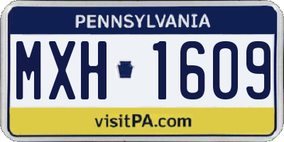 PA license plate MXH1609