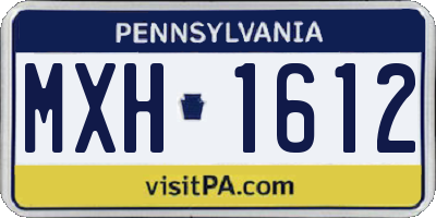 PA license plate MXH1612