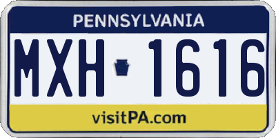 PA license plate MXH1616