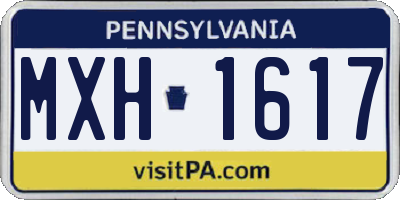 PA license plate MXH1617