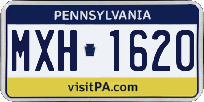 PA license plate MXH1620