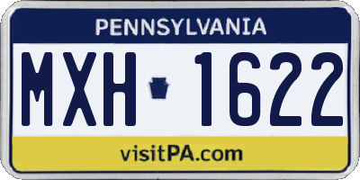PA license plate MXH1622