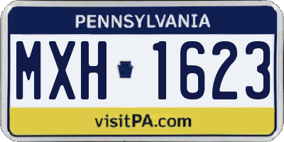 PA license plate MXH1623