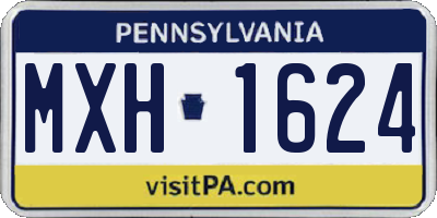 PA license plate MXH1624