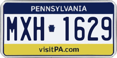 PA license plate MXH1629