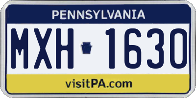 PA license plate MXH1630