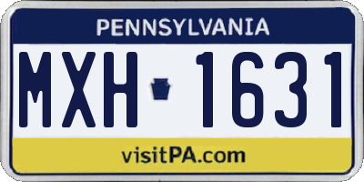 PA license plate MXH1631