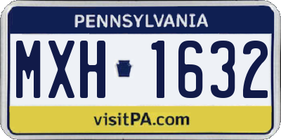 PA license plate MXH1632