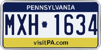 PA license plate MXH1634