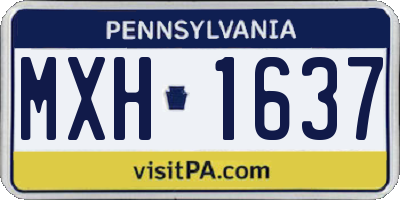 PA license plate MXH1637