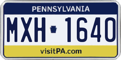 PA license plate MXH1640