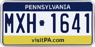 PA license plate MXH1641