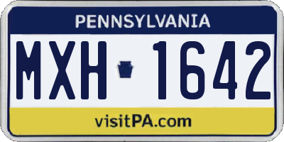 PA license plate MXH1642