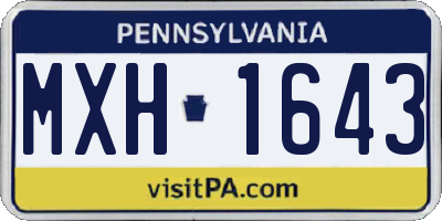 PA license plate MXH1643