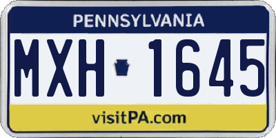 PA license plate MXH1645