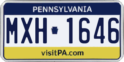 PA license plate MXH1646