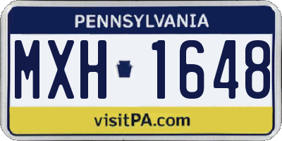 PA license plate MXH1648