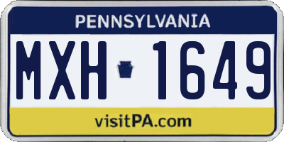 PA license plate MXH1649