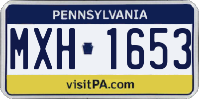 PA license plate MXH1653