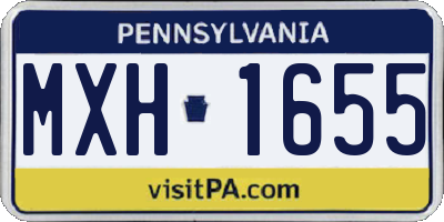 PA license plate MXH1655