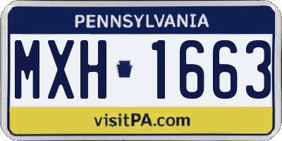 PA license plate MXH1663