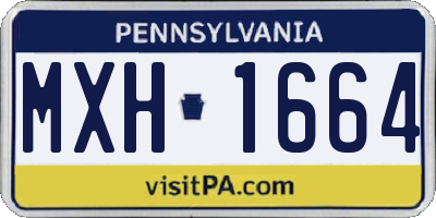 PA license plate MXH1664