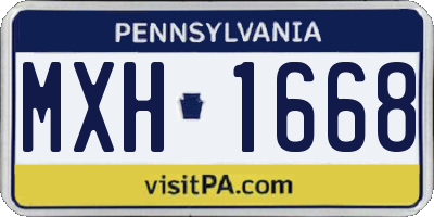 PA license plate MXH1668