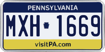 PA license plate MXH1669