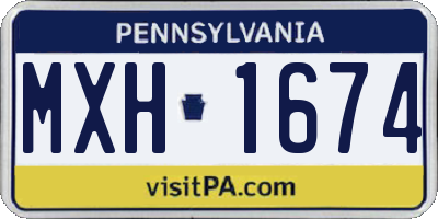 PA license plate MXH1674