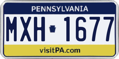 PA license plate MXH1677