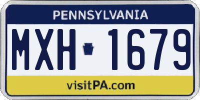 PA license plate MXH1679
