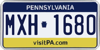 PA license plate MXH1680