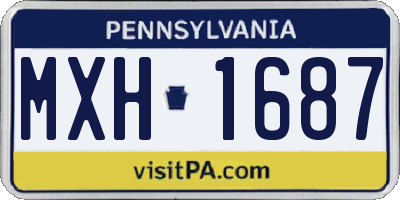 PA license plate MXH1687