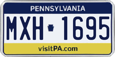 PA license plate MXH1695