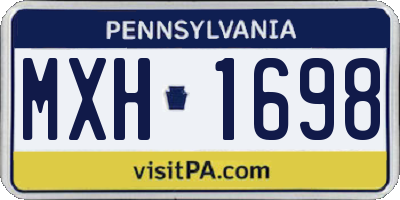 PA license plate MXH1698