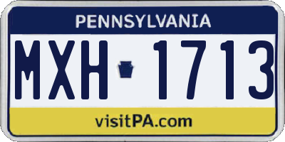 PA license plate MXH1713