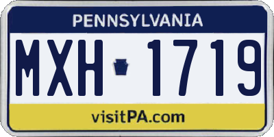 PA license plate MXH1719